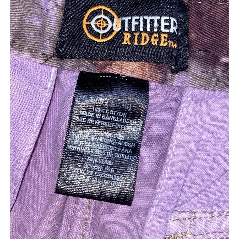 Outfitters Ridge Camo Cargo Pants Men's 34x28 Cropped Hem Realtree Purple